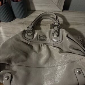 Coach Taupe Leather Shoulder Bag